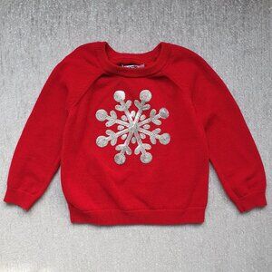 ⭐️4/$20⭐️ George Toddler Snowflake Sweater Size 2T Sequin Graphic Long Sleeve